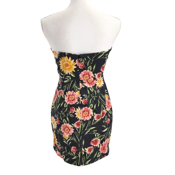 Olivaceous NEW Womens Size Medium Strapless Floral Print Sweetheart Mini Dress - Picture 2 of 10